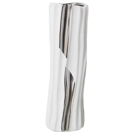 Vase Alexandra House Living Blanc Argenté Céramique 11 x 10 x 33 cm de Alexandra House Living, Vases - Réf : D1620896, Prix :...