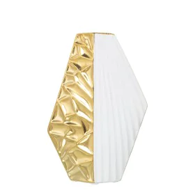 Vaso Alexandra House Living Branco Dourado Cerâmica 8 x 18 x 26 cm de Alexandra House Living, Jarrões - Ref: D1620907, Preço:...