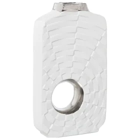 Vaso Alexandra House Living Branco Prateado Cerâmica 9 x 19 x 33 cm de Alexandra House Living, Jarrões - Ref: D1620915, Preço...