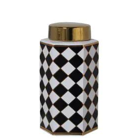 Potiche Alexandra House Living Blanc Noir Céramique 14 x 13 x 25 cm de Alexandra House Living, Vases - Réf : D1620926, Prix :...