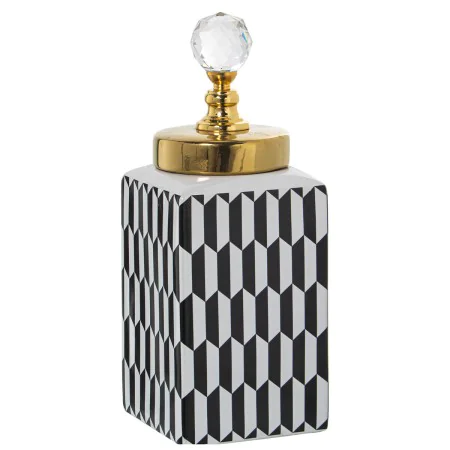 Potiche Alexandra House Living Blanc Noir Céramique 11 x 11 x 26 cm de Alexandra House Living, Vases - Réf : D1620932, Prix :...