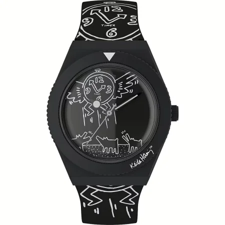 Montre Homme Timex Q X KEITH HARING SPECIAL EDT. Noir (Ø 38 mm) de Timex, Montres bracelet - Réf : S72100176, Prix : 195,34 €...