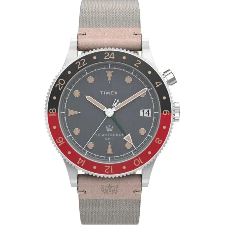 Relógio masculino Timex THE WATERBURY GMT Cinzento (Ø 39 mm) de Timex, Relógios com braselete - Ref: S72100183, Preço: 180,87...