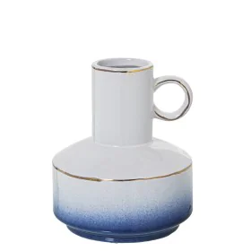 Vaso Alexandra House Living Azul Branco Cerâmica 14 x 14 x 18 cm Com pega de Alexandra House Living, Jarrões - Ref: D1620945,...