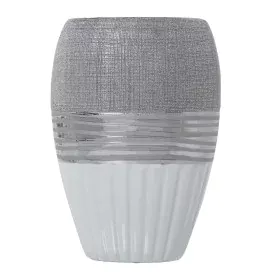 Vase Alexandra House Living Blanc Argenté Céramique 13 x 18 x 26 cm de Alexandra House Living, Vases - Réf : D1620994, Prix :...