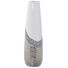 Vase Alexandra House Living White Silver Ceramic Shiny 13 x 13 x 45 cm by Alexandra House Living, Vases - Ref: D1621045, Pric...