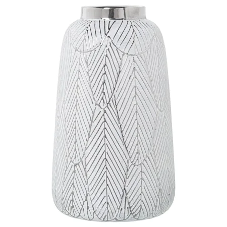 Vase Alexandra House Living Blanc Argenté Céramique 16 x 16 x 26 cm de Alexandra House Living, Vases - Réf : D1621105, Prix :...