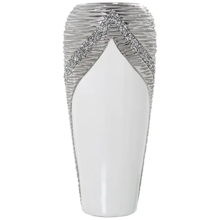 Vase Alexandra House Living Blanc Champagne Céramique Brillant 18 x 17 x 37 cm de Alexandra House Living, Vases - Réf : D1621...