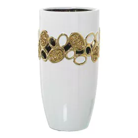 Vase Alexandra House Living Blanc Doré Céramique 15 x 15 x 27 cm de Alexandra House Living, Vases - Réf : D1621128, Prix : 40...