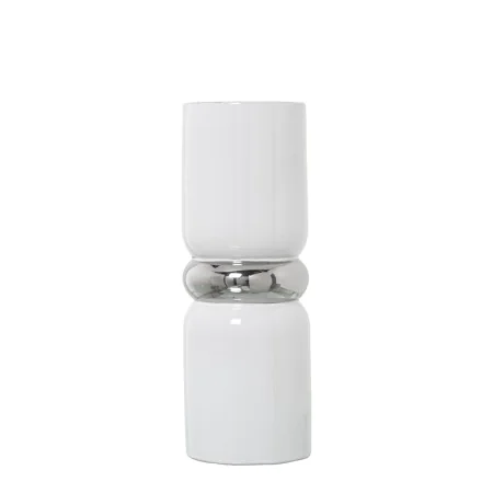 Vaso Alexandra House Living Branco Prateado Cerâmica 11 x 31 cm de Alexandra House Living, Jarrões - Ref: D1621143, Preço: 24...