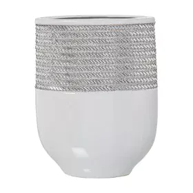 Vase Alexandra House Living White Silver Ceramic 9 x 18 x 23 cm by Alexandra House Living, Vases - Ref: D1621154, Price: 26,5...