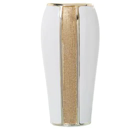 Vase Alexandra House Living White Golden Ceramic Shiny 12 x 18 x 36 cm by Alexandra House Living, Vases - Ref: D1621157, Pric...