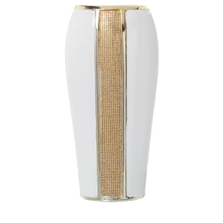 Vase Alexandra House Living Weiß Gold aus Keramik Brillant 12 x 18 x 36 cm von Alexandra House Living, Vasen - Ref: D1621157,...