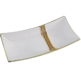 Centro de mesa Alexandra House Living Branco Dourado Cerâmica 9 x 37 x 19 cm de Alexandra House Living, Adornos - Ref: D16211...