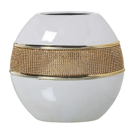 Vase Alexandra House Living Weiß Gold aus Keramik Brillant 13 x 23 x 21 cm von Alexandra House Living, Vasen - Ref: D1621175,...