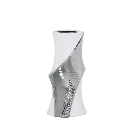 Vase Alexandra House Living Blanc Argenté Céramique 12 x 15 x 28 cm de Alexandra House Living, Vases - Réf : D1621216, Prix :...