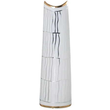 Vase Alexandra House Living Blanc Doré Céramique 13 x 14 x 41 cm de Alexandra House Living, Vases - Réf : D1621235, Prix : 61...