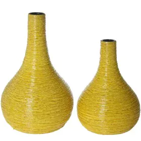 Set of 2 Vases Alexandra House Living Yellow Ceramic 25 x 36 x 37 cm (2 Pieces) by Alexandra House Living, Vases - Ref: D1621...