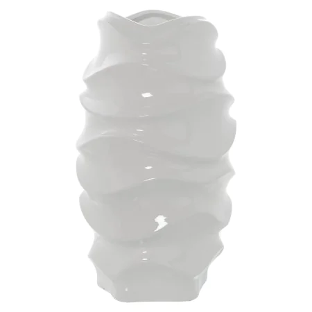 Vase Alexandra House Living White Ceramic Shiny 19 x 20 x 38 cm by Alexandra House Living, Vases - Ref: D1621303, Price: 71,0...