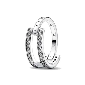 Anel feminino Pandora SIGNATURE LOGO & PAVE DOUBLE BAND - RING - SIZE 52 de Pandora, Anéis - Ref: S72105828, Preço: 85,18 €, ...