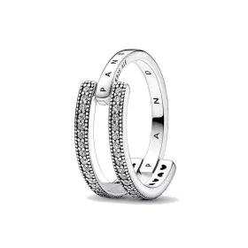 Damenring Pandora SIGNATURE LOGO & PAVE DOUBLE BAND - RING - SIZE 54 von Pandora, Ringe - Ref: S72105829, Preis: 85,18 €, Rab...