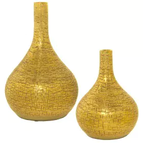 Set of 2 Vases Alexandra House Living Golden Ceramic 24 x 45 x 39 cm (2 Pieces) by Alexandra House Living, Vases - Ref: D1621...