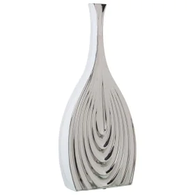 Vase Alexandra House Living White Silver Ceramic 8 x 18 x 43 cm by Alexandra House Living, Vases - Ref: D1621400, Price: 37,5...