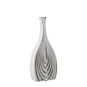 Vaso Alexandra House Living Branco Prateado Cerâmica 7 x 15 x 33 cm de Alexandra House Living, Jarrões - Ref: D1621401, Preço...