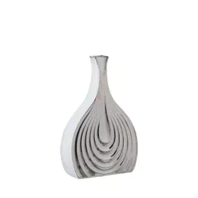 Vase Alexandra House Living White Silver Ceramic 7 x 18 x 27 cm by Alexandra House Living, Vases - Ref: D1621402, Price: 29,4...