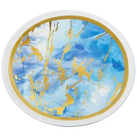 Tischdekoration Alexandra House Living Blau Weiß Gold aus Keramik 9 x 32 x 33 cm von Alexandra House Living, Ornamente - Ref:...