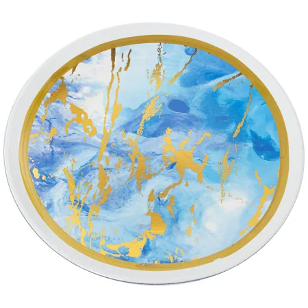 Tischdekoration Alexandra House Living Blau Weiß Gold aus Keramik 9 x 32 x 33 cm von Alexandra House Living, Ornamente - Ref:...