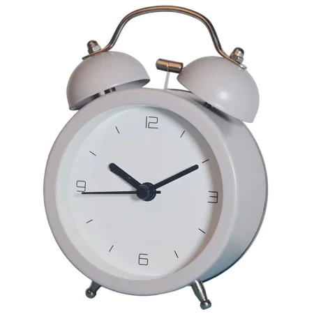 Analogue Alarm Clock Romimex Grey Metal 9 x 12 x 5 cm by Romimex, Alarm clocks - Ref: D1616460, Price: 16,71 €, Discount: %