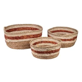 Set of Baskets Romimex Red Natural Fibre 24 x 11 x 24 cm 3 Pieces by Romimex, Storage boxes and chests - Ref: D1619474, Price...