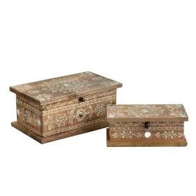 Set de boîtes décoratives Romimex Marron Bois de manguier 25 x 9 x 15 cm 2 Pièces de Romimex, Boîtes - Réf : D1620097, Prix :...