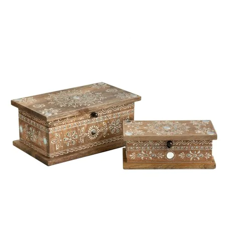 Juego de Cajas Decorativas Romimex Marrón Madera de mango 25 x 9 x 15 cm 2 Piezas de Romimex, Cajas - Ref: D1620097, Precio: ...