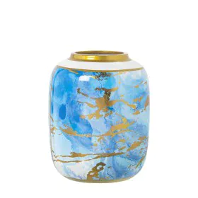 Vase Alexandra House Living Blue White Golden Ceramic 18 x 18 x 23 cm by Alexandra House Living, Vases - Ref: D1621427, Price...