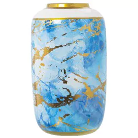 Vase Alexandra House Living Blau Weiß Gold aus Keramik 18 x 18 x 30 cm von Alexandra House Living, Vasen - Ref: D1621428, Pre...