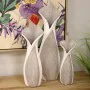 Ensemble de 3 Vases Alexandra House Living Blanc Gris Céramique 14 x 27 x 42 cm (3 Pièces) de Alexandra House Living, Vases -...