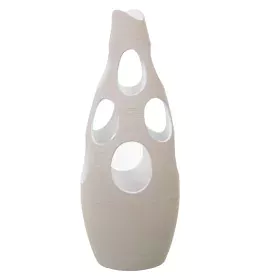 Floor vase Alexandra House Living Ecru Ceramic Stripes Circles 24 x 24 x 63 cm by Alexandra House Living, Vases - Ref: D16214...