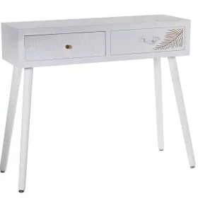 Consola Alexandra House Living Branco Dourado Madeira 90 x 78 x 30 cm de Alexandra House Living, Jogos de móveis - Ref: D1624...