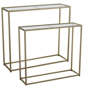 Conjunto de mesas Alexandra House Living Transparente Dourado Metal 2 Peças de Alexandra House Living, Jogos de móveis - Ref:...