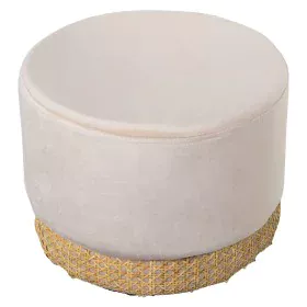 Pouffe Alexandra House Living White Velvet Wood 35 x 27 x 35 cm by Alexandra House Living, Bean Bags - Ref: D1624688, Price: ...