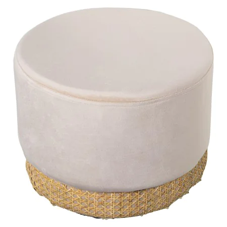 Pouf Alexandra House Living Blanc Velours Bois 35 x 27 x 35 cm de Alexandra House Living, Fauteuils poire - Réf : D1624688, P...