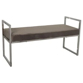 Banqueta Alexandra House Living Cinzento Veludo Metal 103 x 54 x 41 cm de Alexandra House Living, Cadeiras - Ref: D1624698, P...