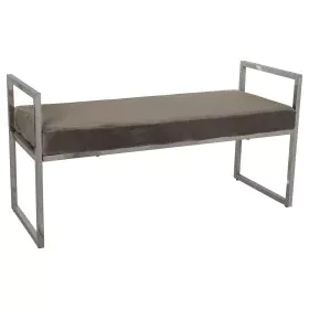 Banqueta Alexandra House Living Cinzento Veludo Metal 103 x 54 x 41 cm de Alexandra House Living, Cadeiras - Ref: D1624698, P...