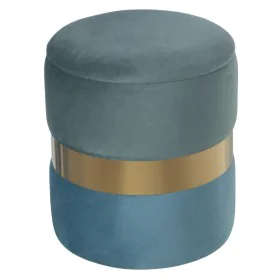 Pouffe Alexandra House Living Blue Green Velvet Wood 37 x 43 x 37 cm by Alexandra House Living, Bean Bags - Ref: D1624726, Pr...