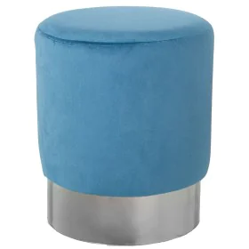 Pouffe Alexandra House Living Blue Silver Velvet Wood 10 x 42 x 35 cm by Alexandra House Living, Bean Bags - Ref: D1624735, P...