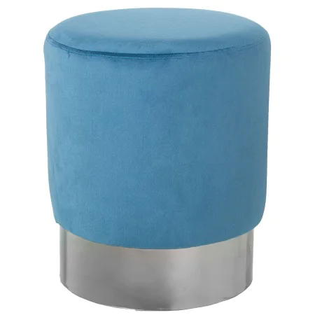 Pouffe Alexandra House Living Blue Silver Velvet Wood 10 x 42 x 35 cm by Alexandra House Living, Bean Bags - Ref: D1624735, P...