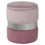 Puff Alexandra House Living Cor de Rosa Prateado Veludo Madeira 7 x 43 x 37 cm de Alexandra House Living, Pufes pera - Ref: D...