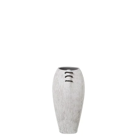 Vase Alexandra House Living White Ceramic Stripes 22 x 22 x 40 cm by Alexandra House Living, Vases - Ref: D1621521, Price: 37...